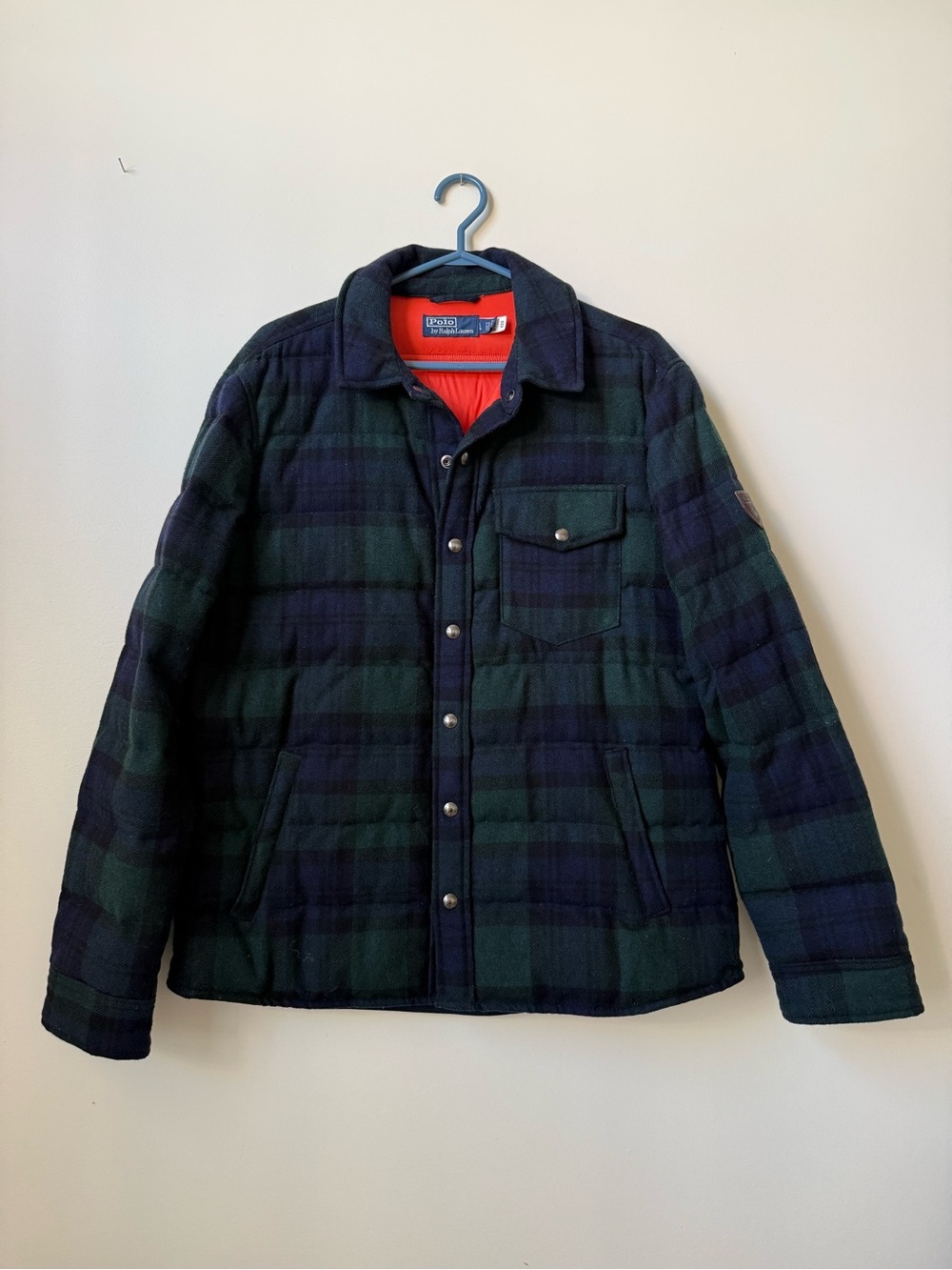 POLO Ralph Lauren Classics wool plaid duck down shacket jacket button chore coat